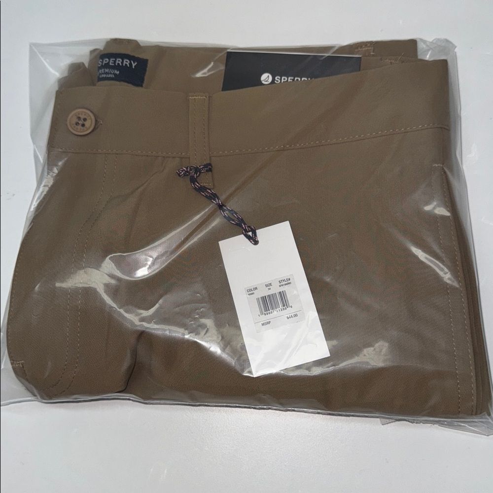 🔥Sperry Men's Brown Flat Front Shorts Sz 30 New